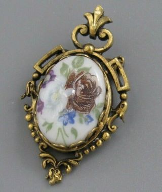 HIGH END Vintage Jewelry Victorian Style Flower Cameo BROOCH PIN Rhinestone LotC 4