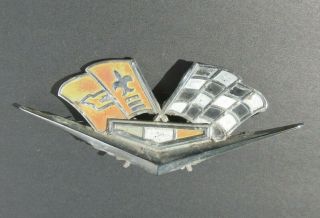 1962 - 63 Chevrolet Corvette V Emblem Badge Trim Metal Vintage