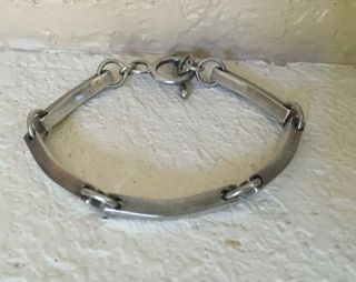 Vintage Taxco Mexican Sterling Silver Long Solid Link Bracelet 7 - 3/4 ",  28 Grams