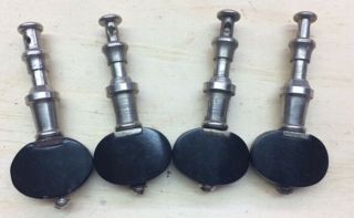 Vintage bakalite ? black knob banjo / ukulele friction tuners ' s all four OLD 2