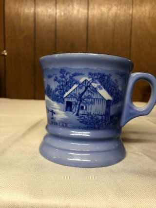 Vintage Blue And White Currier & Ives 