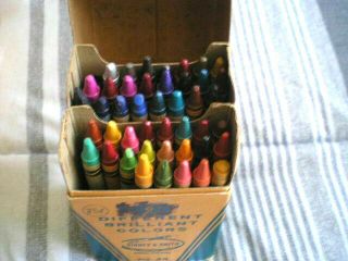 Vintage Crayola Crayons Binney Smith Box of 48 Different Brilliant Colors 2