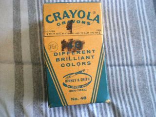 Vintage Crayola Crayons Binney Smith Box of 48 Different Brilliant Colors 3