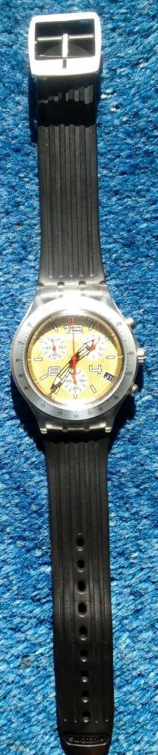 Vintage 1990s Swatch Chronograph Watch Irony Diaphane - Battery