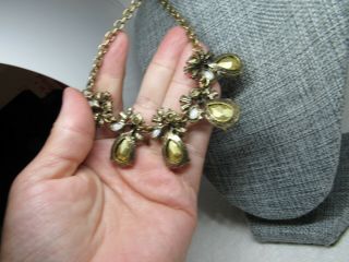 VINTAGE Jewelry Necklace Aurora Borealis RHINESTONE Wedding Statement 33.  79 4