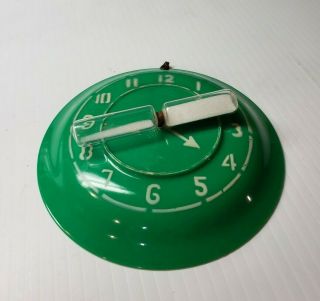 Cool Vintage 1950s Green Hard Plastic Clock Kitchen Egg Timer Wall Hung