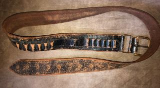 Vintage.  38 Special.  357 Leather Ammo Belt 48” Long
