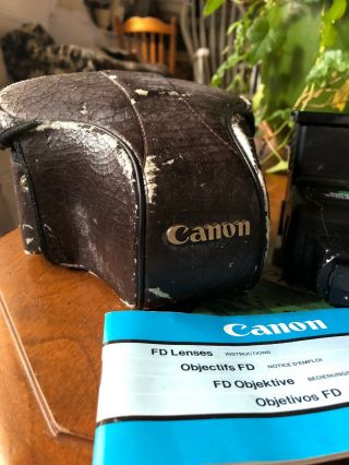 Vintage Canon AE - 1 Program 35mm Camera w/Sunpak & Case & Instructions 4
