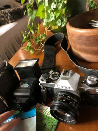 Vintage Canon AE - 1 Program 35mm Camera w/Sunpak & Case & Instructions 5
