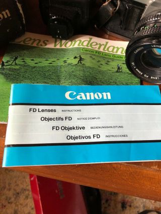 Vintage Canon AE - 1 Program 35mm Camera w/Sunpak & Case & Instructions 6