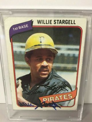 Vintage 1980 Topps Willie Stargell Hof Card Autographed 610 Pirates