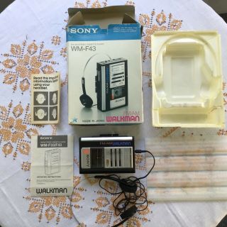 Vintage Sony Walkman WM - F43 Stereo Cassette Player FM/AM radio 2