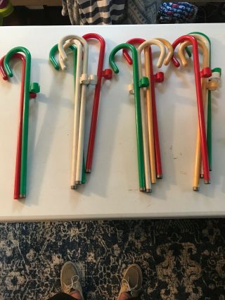 14 Christmas Candy Canes Vintage Yard Decorations Hold Christmas Lights.