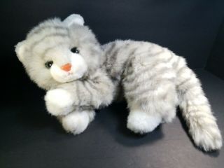 Vintage Ty Classic 1995 Ai E Kat Gray Stripe Kitty Cat Plush Stuffed Animal Toy