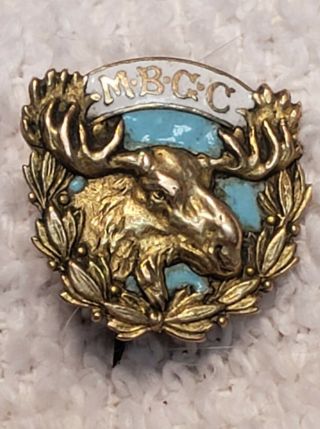 Vintage Mbgc Moose Rob Stoll Ny Marked Solid Gold