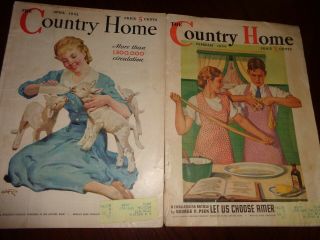 Pair Vintage 1935 - 36 The Country Home Magazines