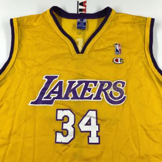 Vintage Champion Shaq 34 Los Angeles Lakers Jersey Size 44 Mens L Large