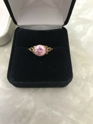 Vintage 10k Gold Pink Gemstone Ring Size 5