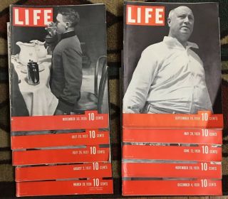 (10) Vintage 1936 - 1939 Life Magazines,  2nd Life Issue