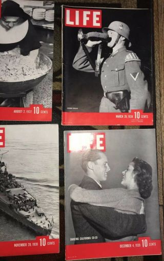(10) Vintage 1936 - 1939 Life Magazines,  2nd Life Issue 5
