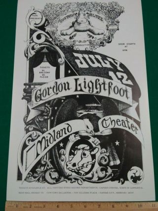 Gordon Lightfoot Vintage Poster Midland Theatre