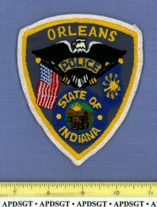 Orleans (old Vintage) Indiana Sheriff Police Patch Cheesecloth State Seal