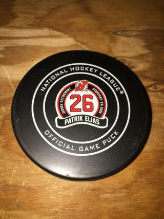Old Vintage Nhl Hockey Puck - Jersey Devils - Patrik Elias Retirement