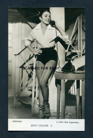 Joan Collins Pin Up Vintage Greetings Series 1950s Photo Postcard