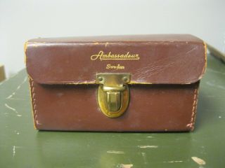 Vintage Ambassadeur Fishing Reel Leather Case W/ Parts - No Reel