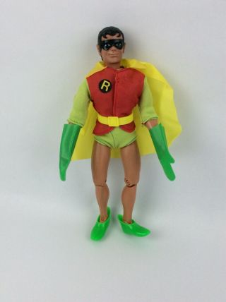 Vintage 1972 Mego 8 " Robin Action Figure With Green Gloves And Shoes