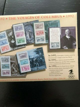 Vintage 1992 Christopher Columbus Voyages Souvenir Sheets Set Of 6 Mnh 2624 - 29