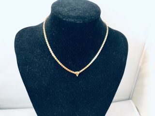 Vtg.  Monet Shiny Gold Tone Serpentine Chain Necklace