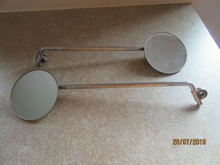 (2) Vintage Chrome Mirrors For Motorcycle 15 1/2 " Long By 4 " In Diameter