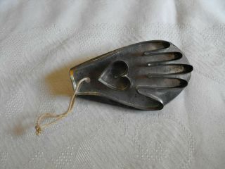 Vintage Heart In Hand Belt Strap Handle Cookie Cutter Stamped B Cukla