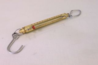 (8728) Chatillon Vintage Brass Hanging Spring Scale Model In - 25