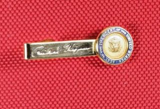 Vintage President Richard Nixon Signature And Great Seal Tie Bar
