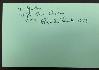 Charles Lamb Vintage Autograph - Curse Of The Werewolf - Hammer Horror -