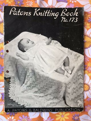 Patons No.  173 & Baldwins Knitting Pattern Book Vintage 1940s 1930s Baby