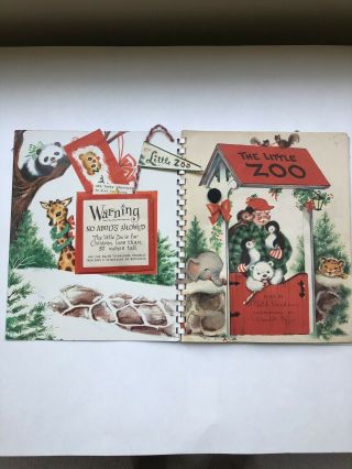 Vintage 1950’s Christmas At The Little Zoo pop - up Book. 2