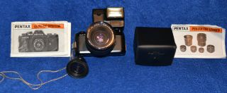 Vintage Pentax Auto 110 Camera With Case And Accessories