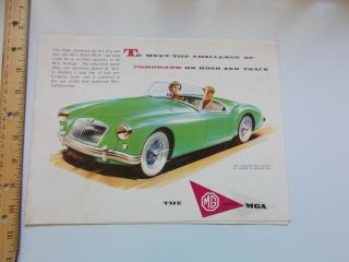 Vintage Mg Series Mga Coupe British Sports Car Dealer Brochure Pamphlet Paper Ad