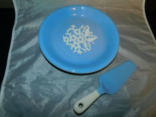 Vtg Harker Pottery Co Cameo Ware - Pie Plate And Server