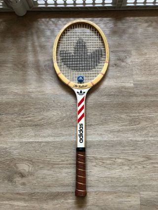 Vintage Adidas Ilie Nastase Wooden Tennis Racket Racquet