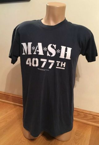 Vintage 1981 M.  A.  S.  H.  4077th Size Xl Blue T - Shirt
