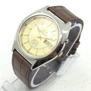 Vintage Mens Orient Crystal Automatic 21 - J D\d 36mm Japan Wrist Watch A3324