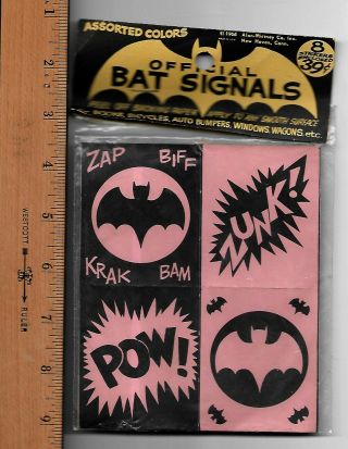 Vintage 1966 Batman Style Official Bat Signals Or Stickers In Package