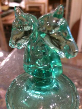 Vintage horse Paperweight Art Glass Mid Century Modern Hand Blown Artist Green 3