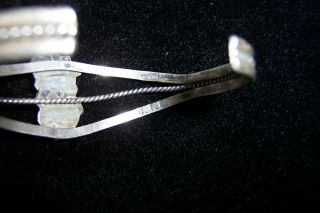 Vintage Sterling Silver & Turquoise Slave Bracelet Ring Size 6 Signed C.  T.  E. 3