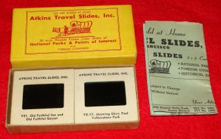 Boxed Set 16 Vintage Atkins Souvenir Slides Yellowstone National Park Wyoming,  3