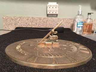 Vintage Brass Sundial 9 Inch Diameter